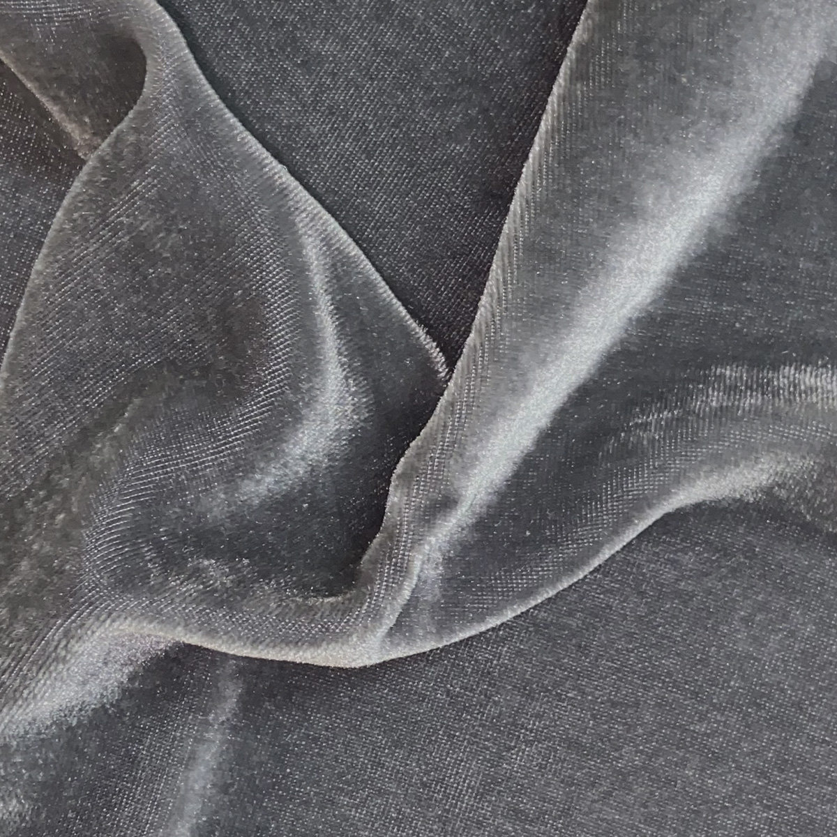 Stella Faux Silk Velvet Classic Chic Modern Rustic Ruffled Euro Sham, Slate