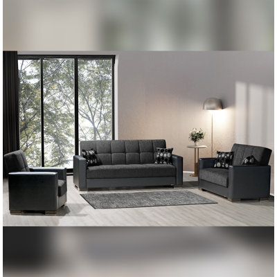 Annalice 65 in. Fabric Upholstered 2-Seater 3-in-1 Sleeper Loveseat Sofa Bed with Storage