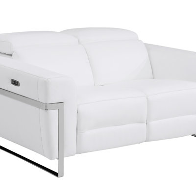 Causeuse en cuir avec fauteuil inclinable Global United