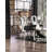 Contemporary Style Silver Metal Frame 2Pc Dining Chairs Black Microfiber Seat Cushion Dining Room Oval Back Design Chair