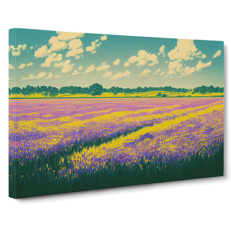 Intoxicating Bluebell Field - Wrapped Canvas Painting, 35cm H x 50cm W x 3cm D