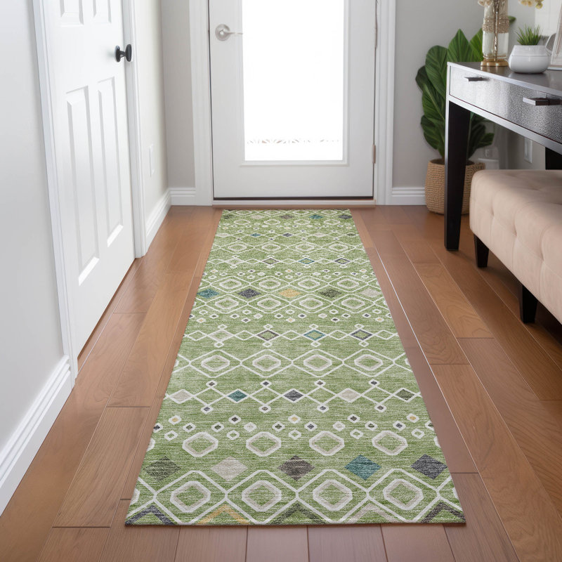 Tapis rectangulaire Aleighna avec envers antidérapant, Tapis de couloir 2 pi 3 po x 7 pi 6 po