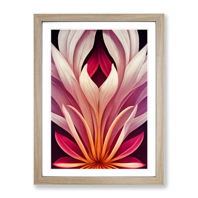 The Inquisitive Flower - Single Picture Frame Print, 34cm H x 25cm W x 2cm D, Oak Framed