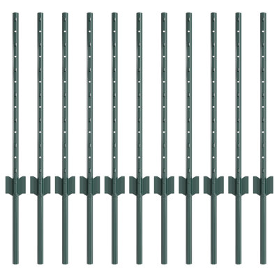 Fence Posts 11 Pcs U-Channel Steel