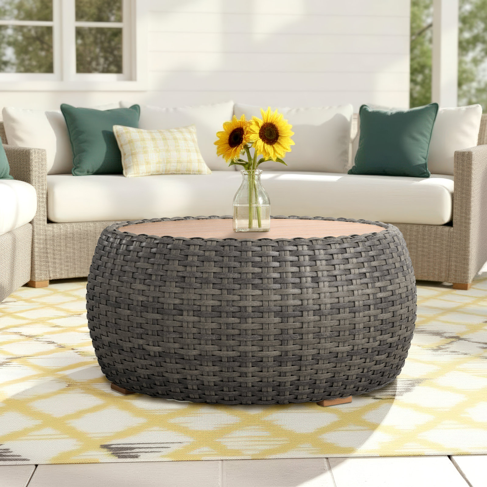 Teague Wooden Outdoor Coffee Table