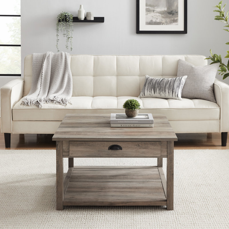 Cadhla 1-Drawer Coffee Table with Storage, Gray Wash