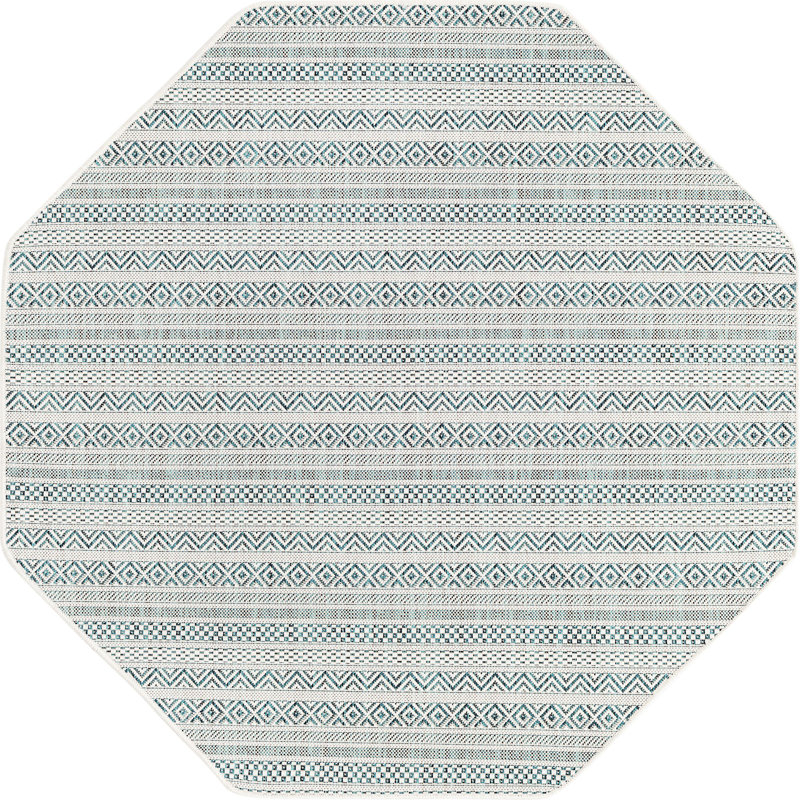 Tapis d'extérieur scintillant bleu clair, Octogone 5 pi