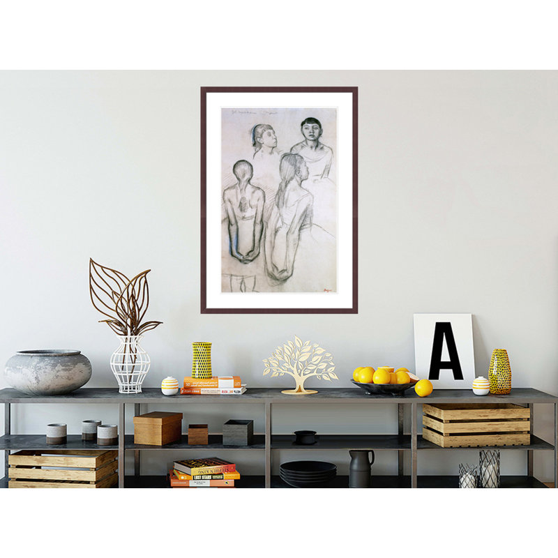 Quatre études sur les danseurs par Edgar Degas, impression giclée encadrée, H 41,5 po x l 28,74 po