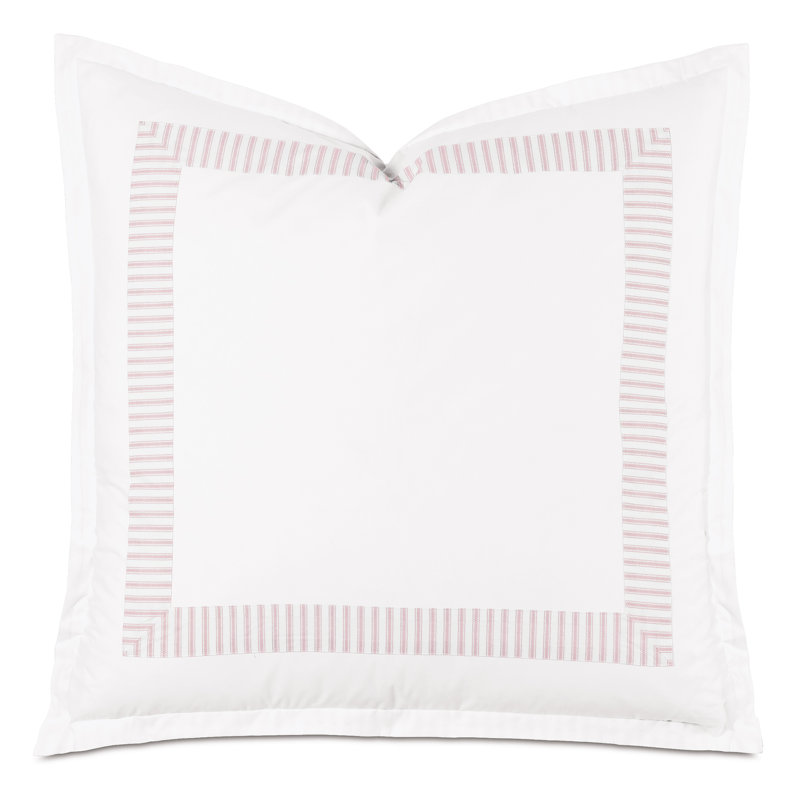 Taie décorative rayée en coton Blass Ticking par Alexa Hampton, Européen, Pétale