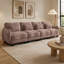 Rosman Oversized Chenille 4-Seater Sofa with Lumbar Pillows, Deep Cushioned Seats, Curved Arms, and Easy Modular Assembly-133650878