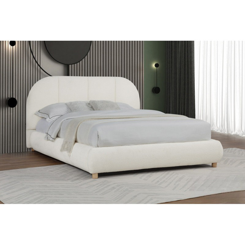 Modern/Contemporary Bed, Ivory