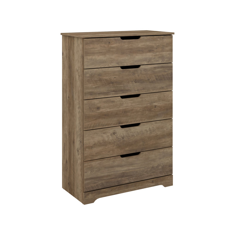 Commode 5 tiroirs l 31,5 po Aroob, Chêne noueux