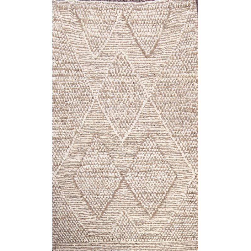 One-of-a-Kind 3' 4'' X 1' 11'' New Age Wool Area Rug in Beige