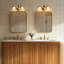 Luminaire de salle de bain 2 lumières à intensité variable avec abat-jour en verre