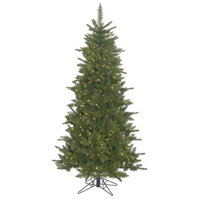 7.5' H Lighted Artificial Spruce Christmas Tree