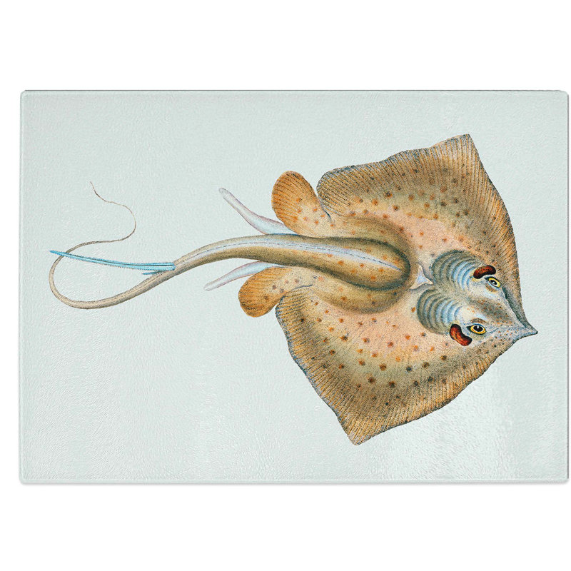 Tempered Glass Common Stingray Chopping Board, 39 cm W x 28.5 cm L