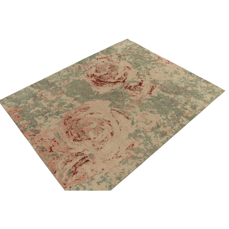 Wool Abstract Area Rug, Rectangle 8'1" x 9'11"