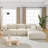 L-Shape Sectional Sofa With 3 Throw Pillows-1481788714