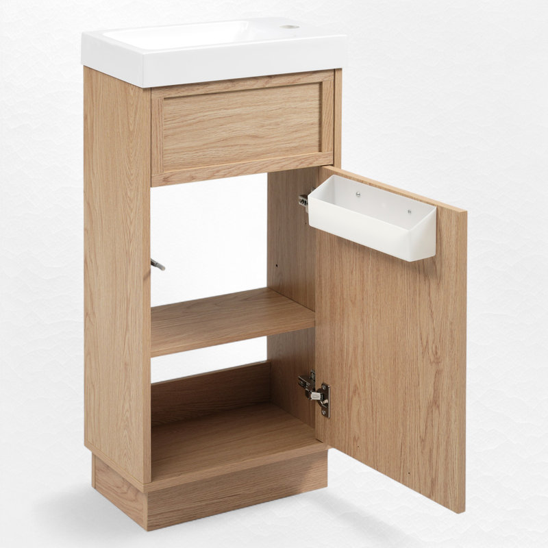 16" Single Bathroom Vanity With Resin Top