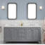 Grand meuble-lavabo de comptoir en marbre d'ingénierie avec miroir Carrara-553469257-718073344