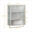 Buffets, armoire murale moderne en métal blanc et verre trempé avec rangement à deux niveaux, tablette ouverte et amp; Porte-serviettes | Métal | Verre trempé