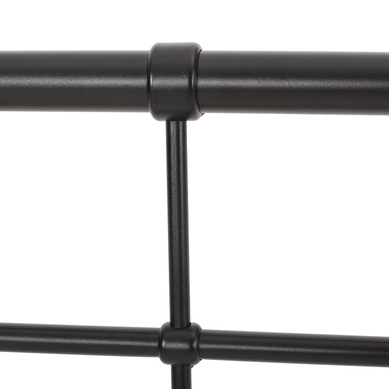 Tête de lit industrielle simple en fer avec structure passepoilée et noir mat pour la conception de chambre à coucher de style chambre à coucher, finition décorative