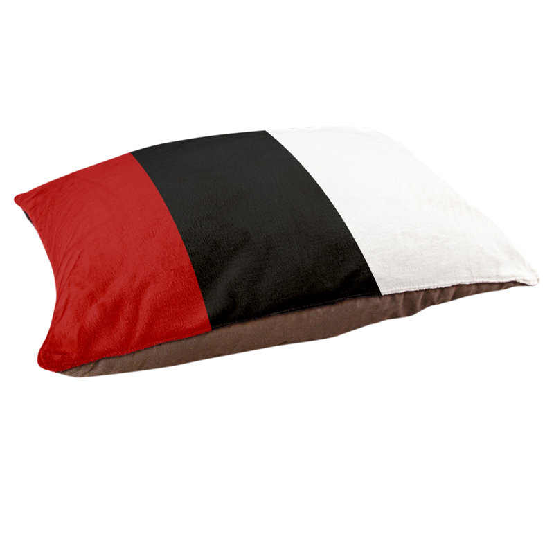 Coussin Louisville, Rouge / milieu noir, Moyen (l 40 po x P 30 po x H 6,5 po)