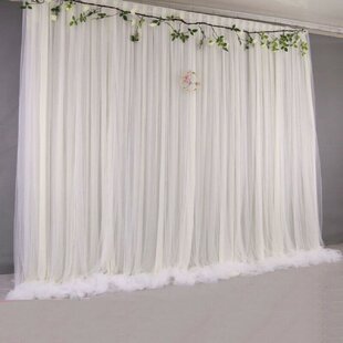 2pcs 1*2M Light-colored Flowers Leaves Curtains Window Gauze Decoration  Drapes