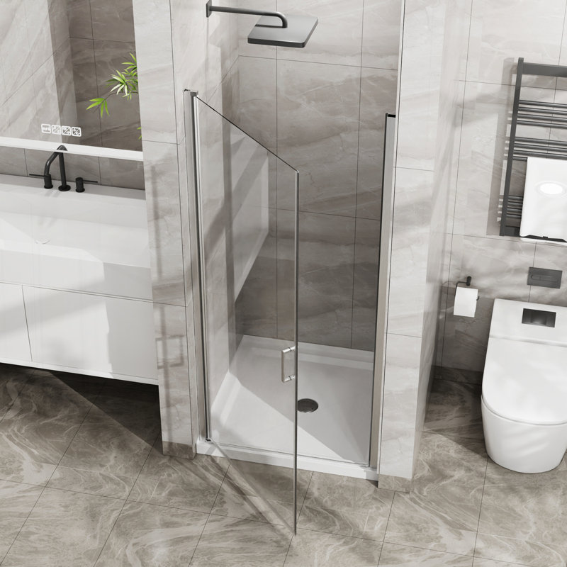 High-Quality Pivot Shower Door with Advanced Features for Ultimate Bathroom Experience, Chrome