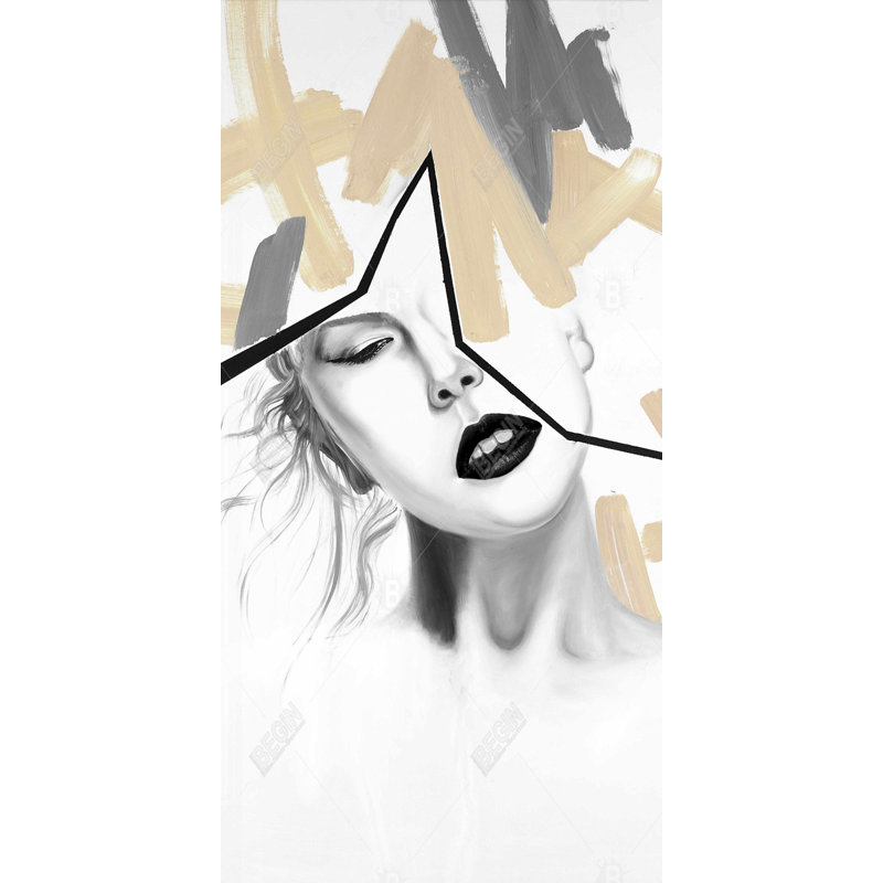 Divided woman - 15.75"x31.50" Desk mat