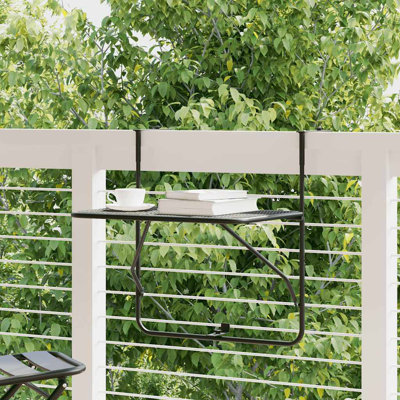 Table de balcon d'extérieur pliable en acier noir