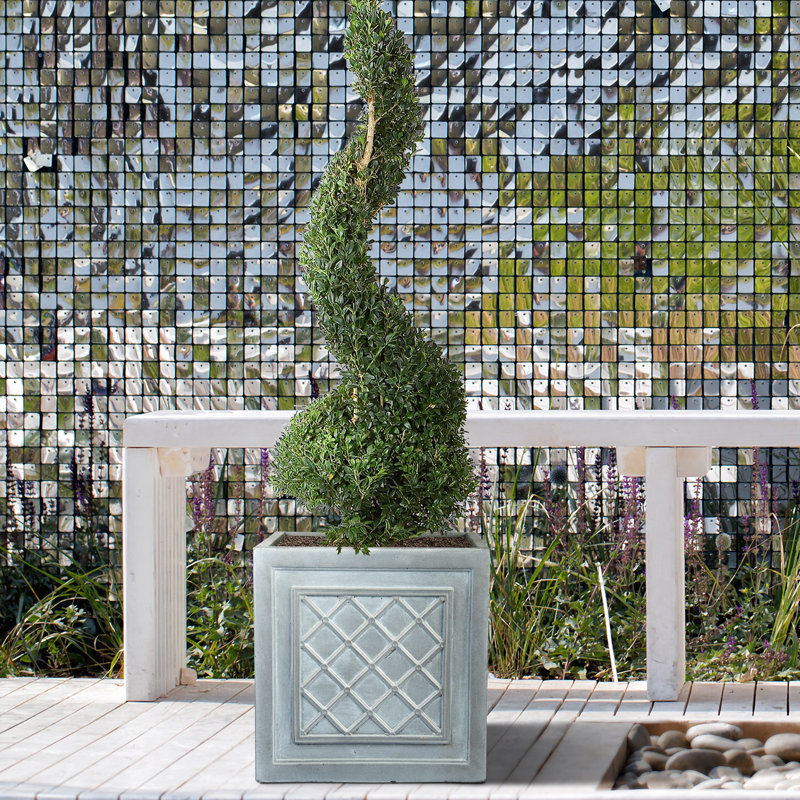 Stone Planter Box, 38 cm H x 37 cm W x 37 cm D