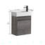 Meuble-lavabo flottant mural avec lavabo en résine et porte d'armoire à fermeture en douceur-509640573