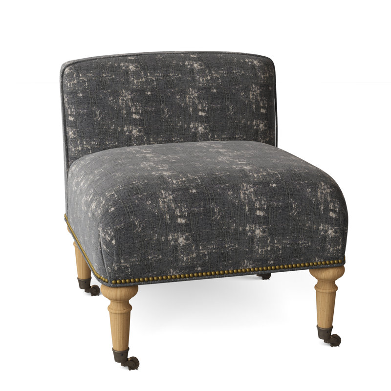 Chloe Slipper Chair, Stepping Stones Ivory, Amber, Antique Brass Small