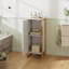 Eco-Chic Single-Door Bathroom Cabinet with Bamboo Base