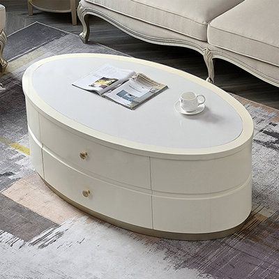 Solid Wood TV Cabinet with Rounded Corners Large S