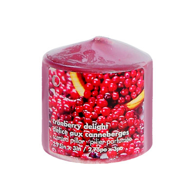 Cranberry Delight Scented Pillar Candle