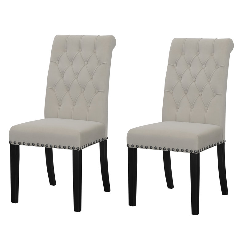 Chaises d'appoint rembourrées avec garniture cloutée Nantucket, Sable