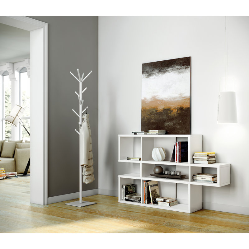 Geometric Bookcase, Matte White