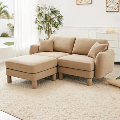 Canapé modulaire à 2 places avec accoudoirs en forme de coquillage et repose-pieds amovible Boucle