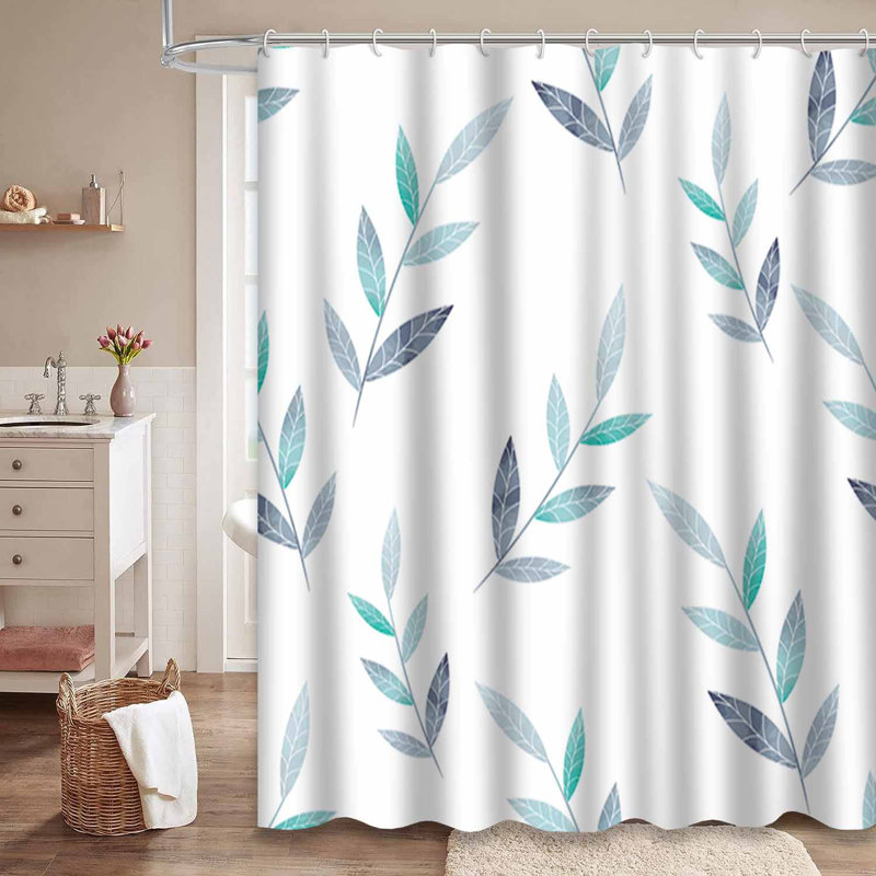 Rideau de douche Blue Blossom Spring Flowers, L 72 po x l 84 po