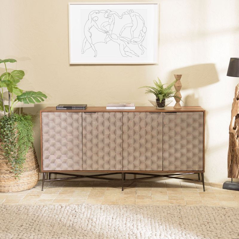 Akshaya 163cm Solid Wood Sideboard