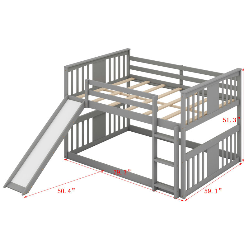 Jericha Kids Full Over Full Bunk Bed, Grey