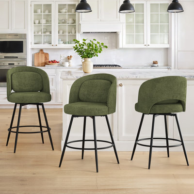 26" H Swivel Counter Stool with Metal Frame