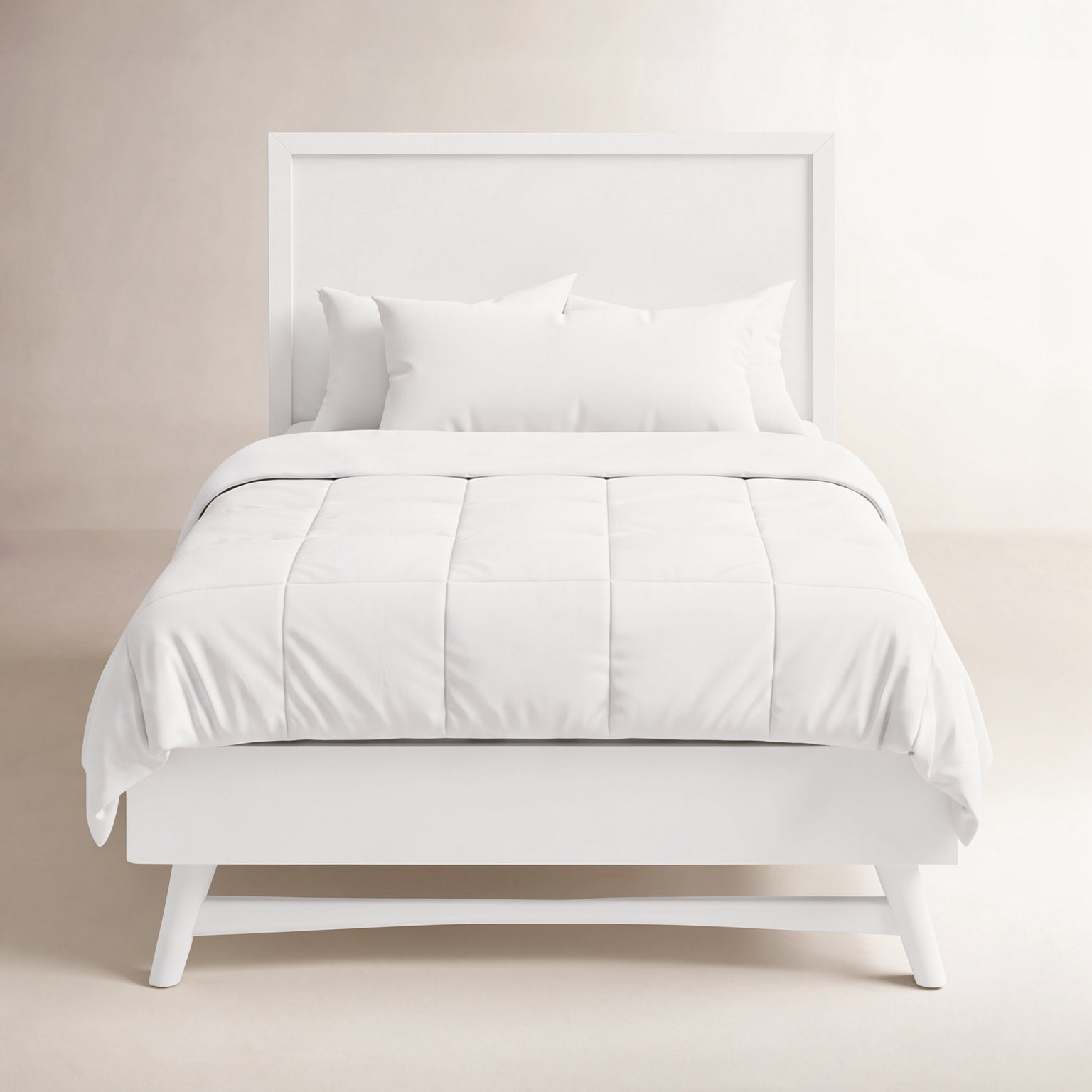 Palma Platform Bed, Twin, White