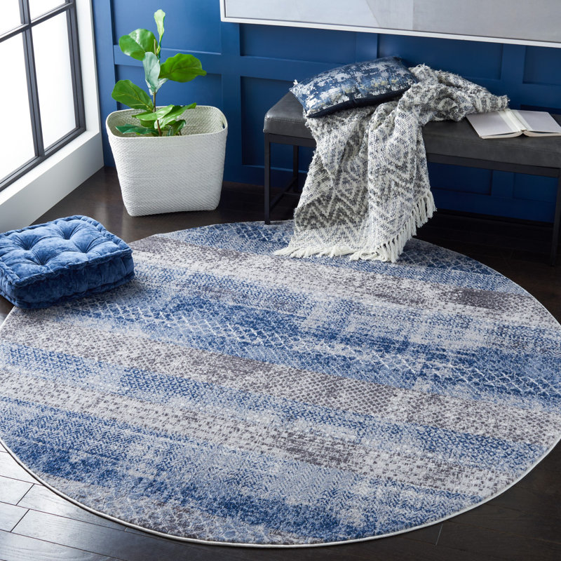 Tapis géométrique Amelia 700 Performance, Rond 6 pi 7 po