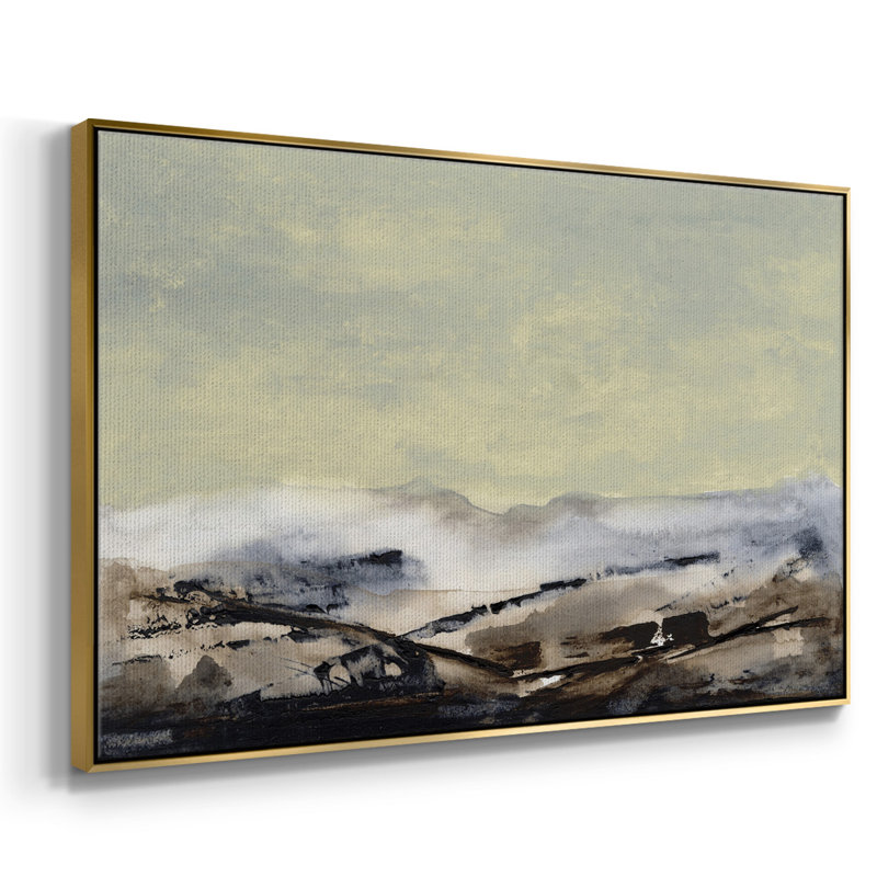 Shanthih I, peinture sur toile encadrée, H 27 po x l 41 po x P 2 po, Encadrement doré