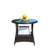 Wicker Coffee Table with Tempered Glass Top