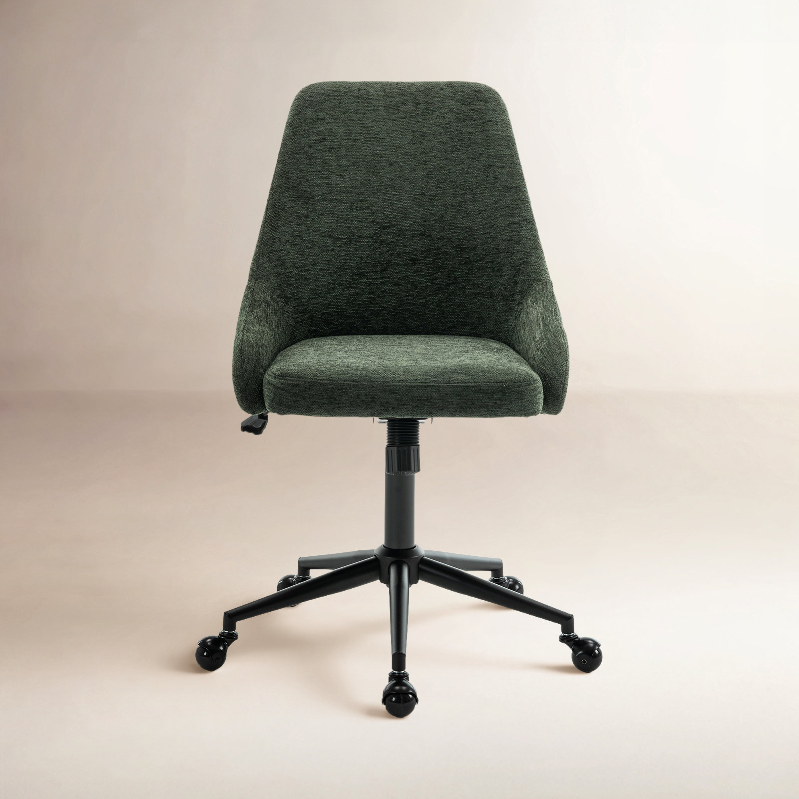 Vanora Swivel Office Chair, Green Chenille