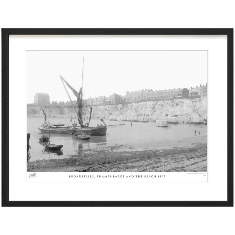 Broadstairs, Thames Barge And The Beach 1897 - Single Picture Frame Print, 45cm H x 60cm W x 2.3cm D